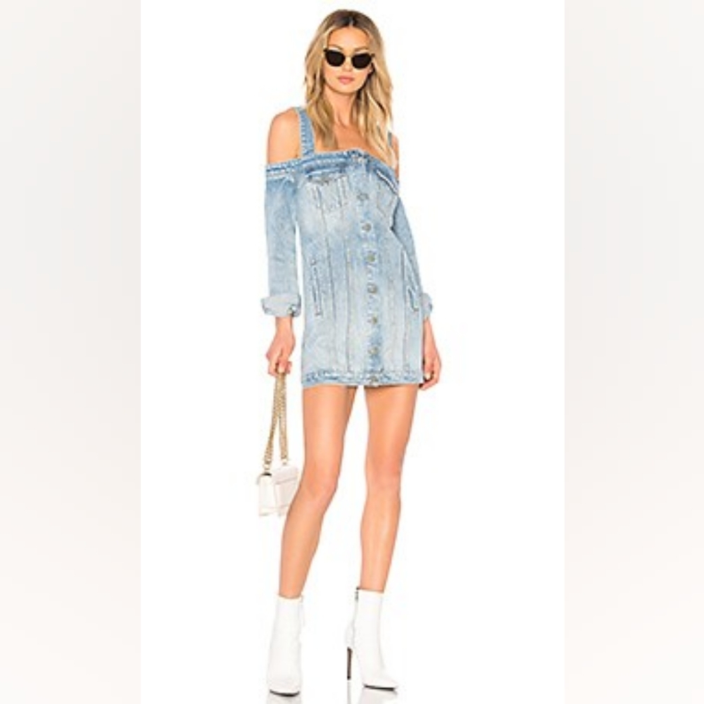 Grlfrnd Off the shoulder denim dress xs I'm gently used condition